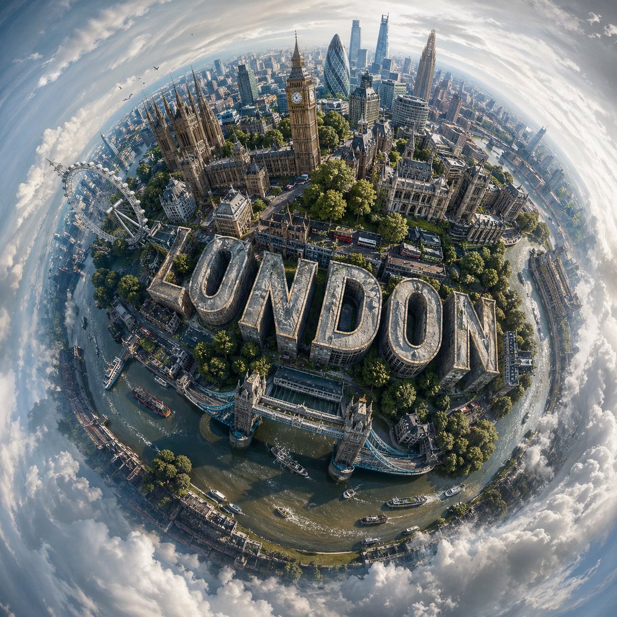 Miniature City Planet Concept