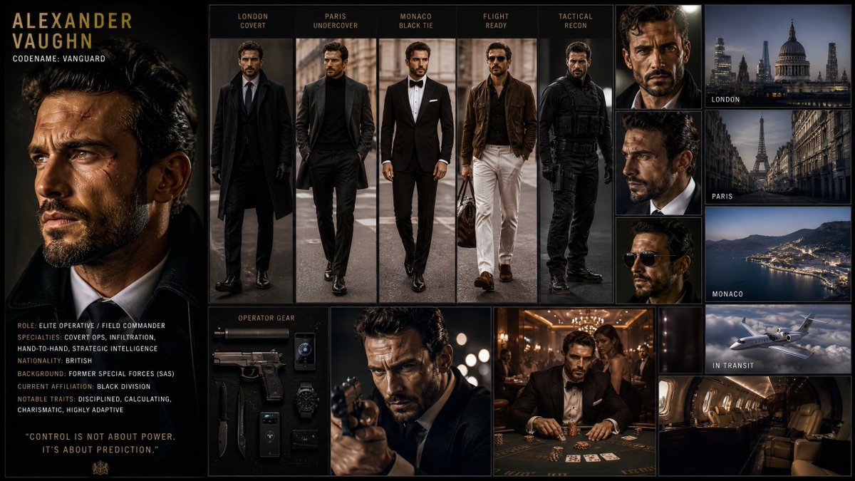 Cinematic Spy Thriller Character Board