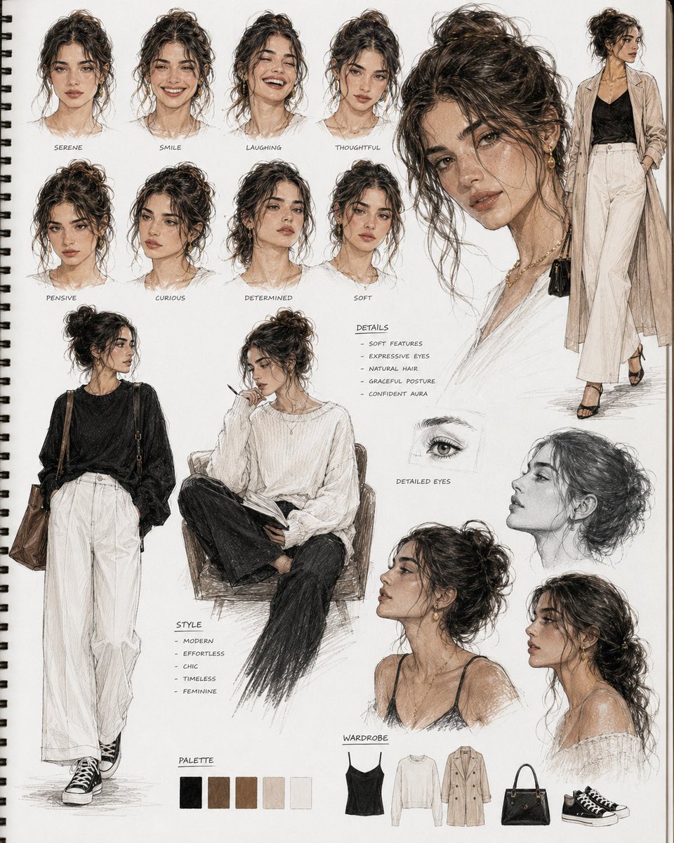 Fashion Model Sketchbook Board