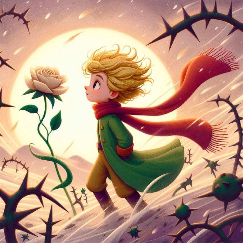 Little Prince Finding a Resilient Flower on a Thorny Planet