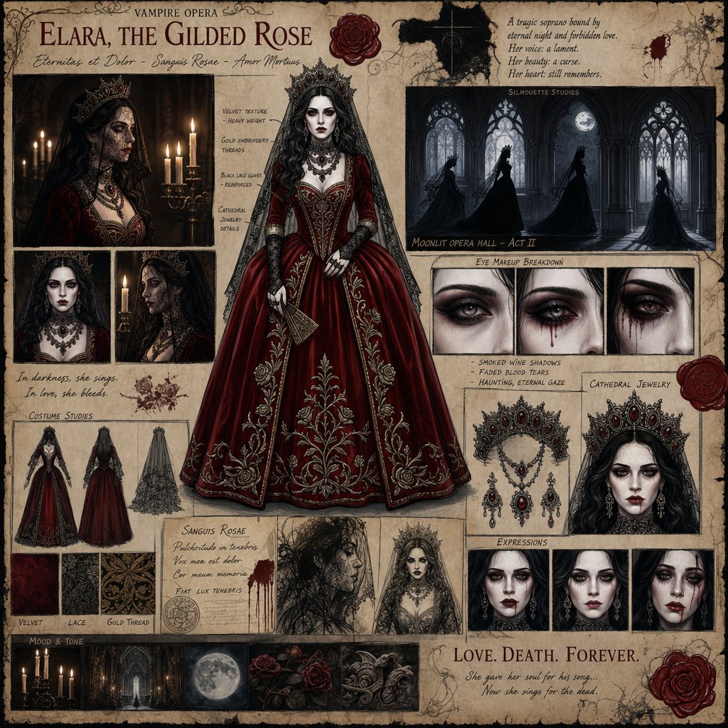 Gothic Vampire Opera Character Board