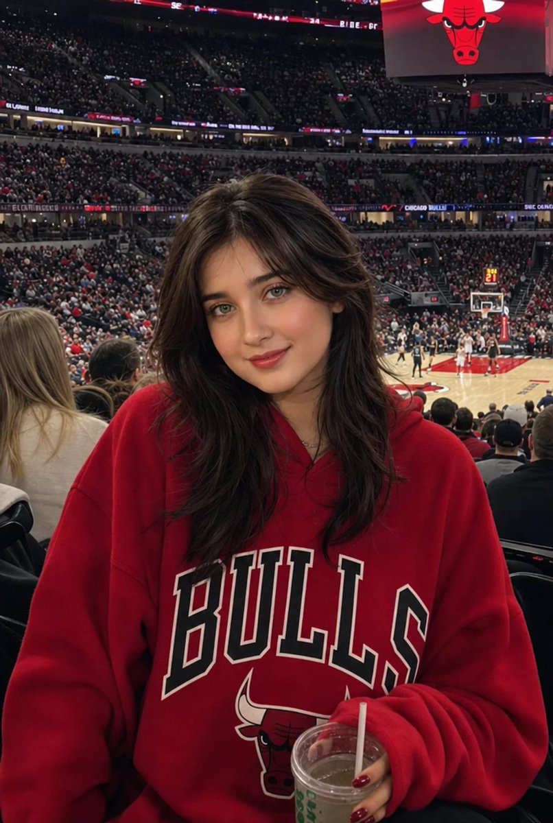 Realistic NBA Female Fan Portrait