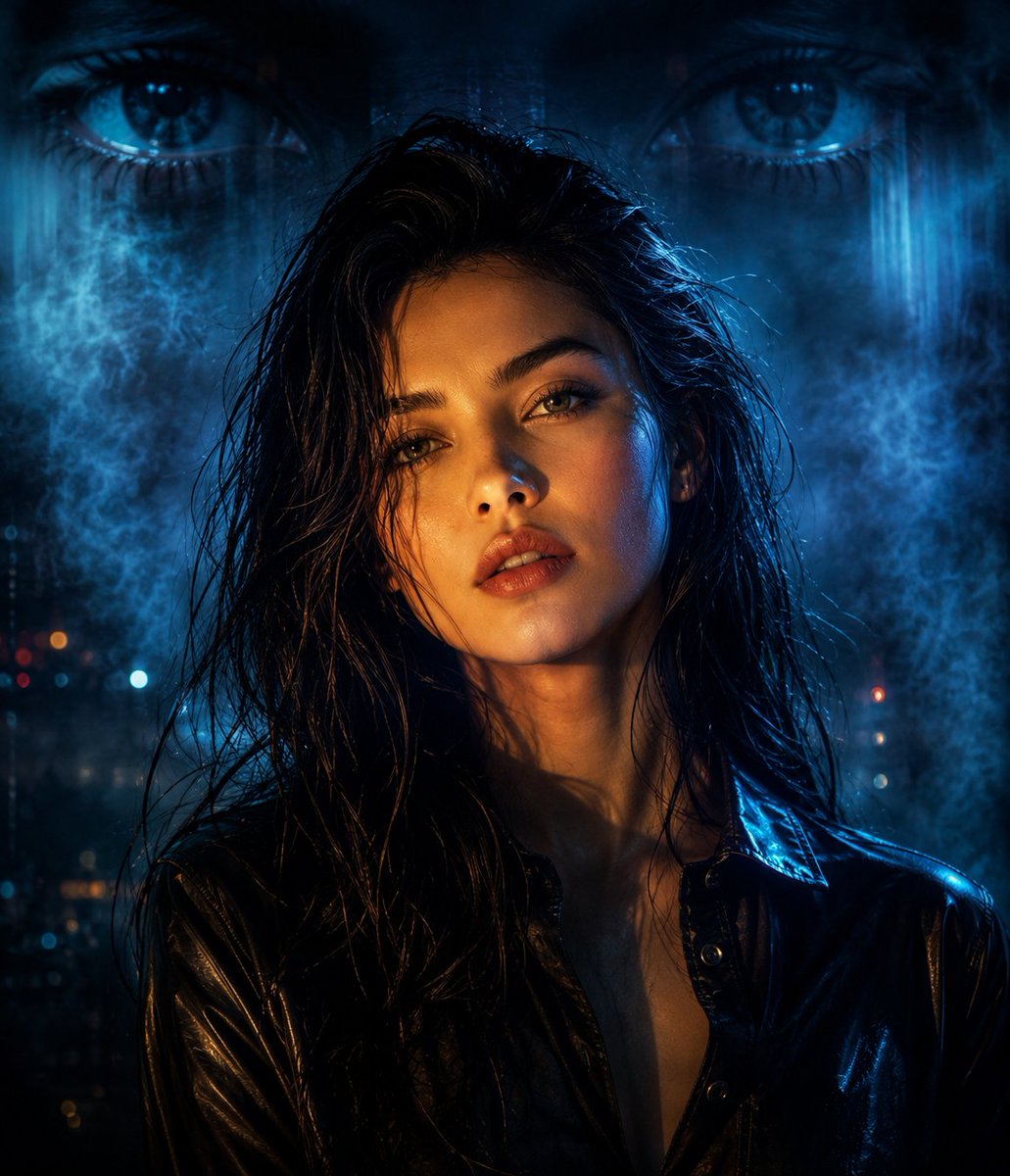 Cyberpunk Noir Cinematic Portrait