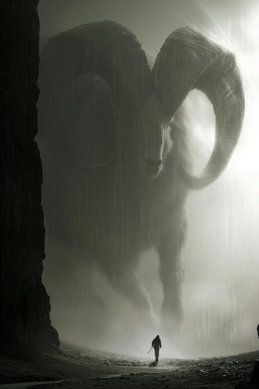 Noir Giant Vulture Silhouette Made of Mist and Fog