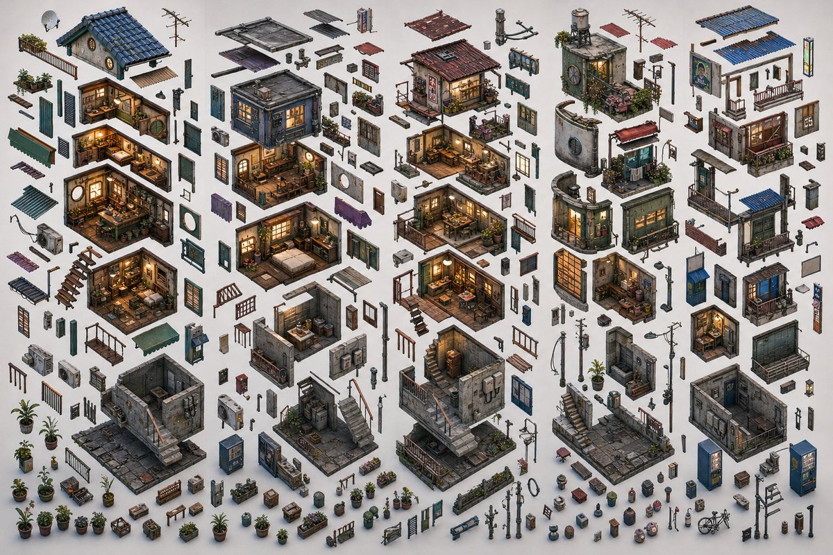 Retro City Exploded Isometric