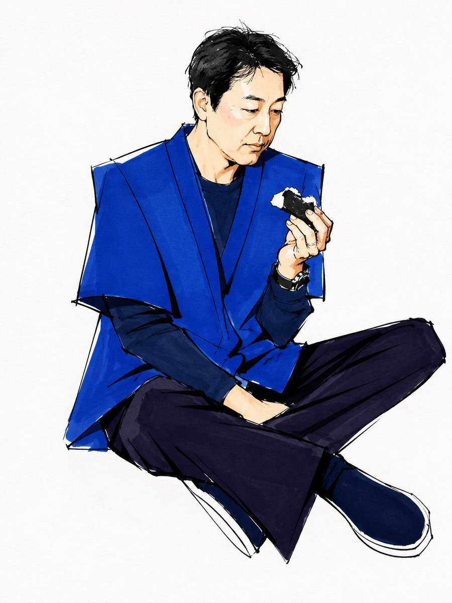 Loose Fashion Illustration With Rice Ball