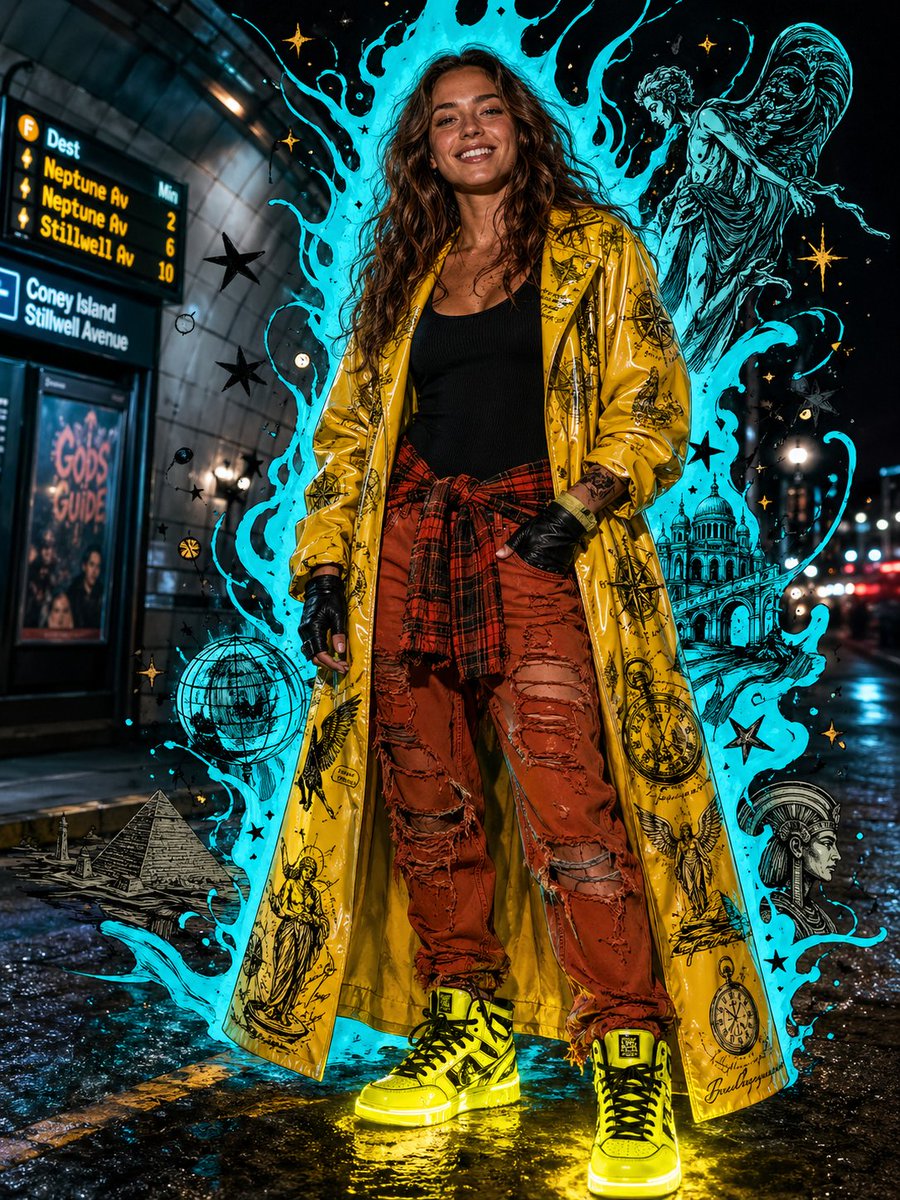 Neon Cyan Streetwear Editorial