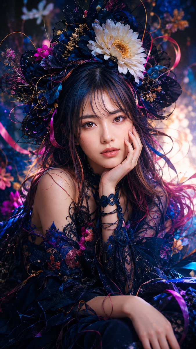 Mystic Nocturnal Garden Portrait