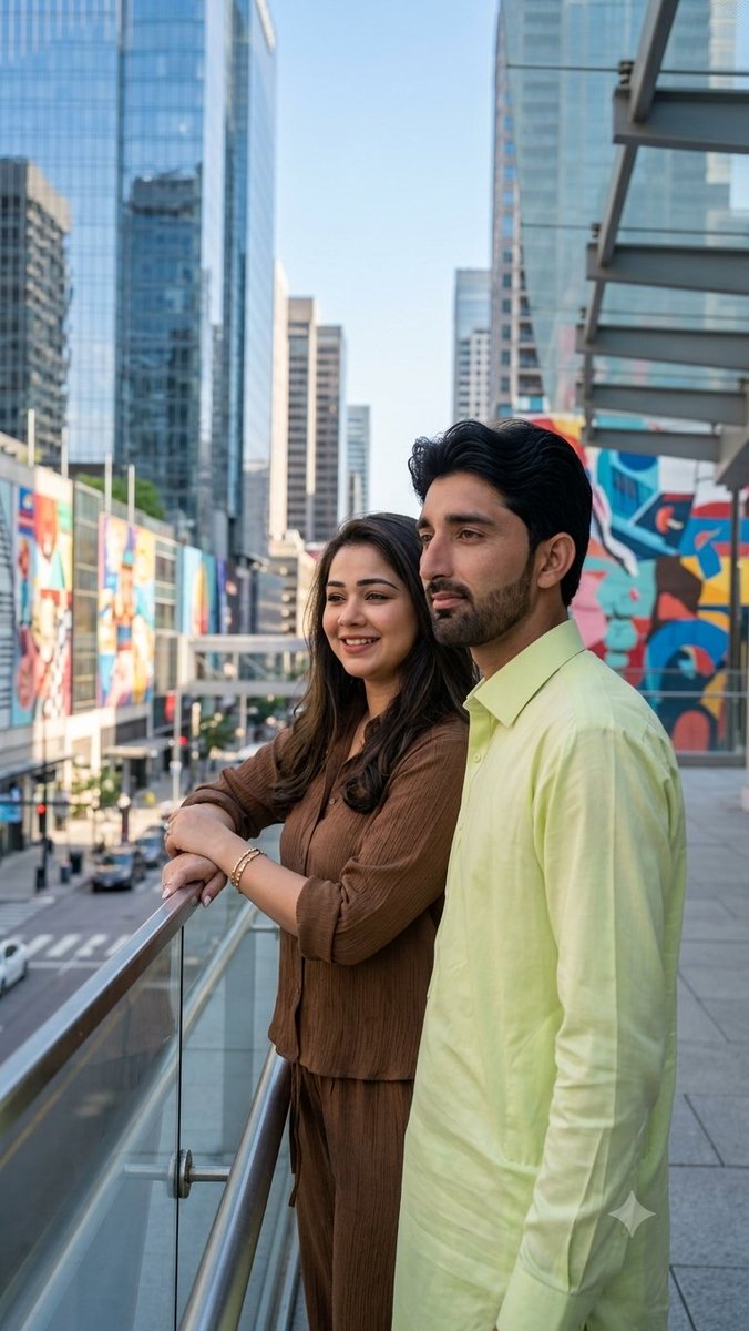 Urban Couple Skywalk City View