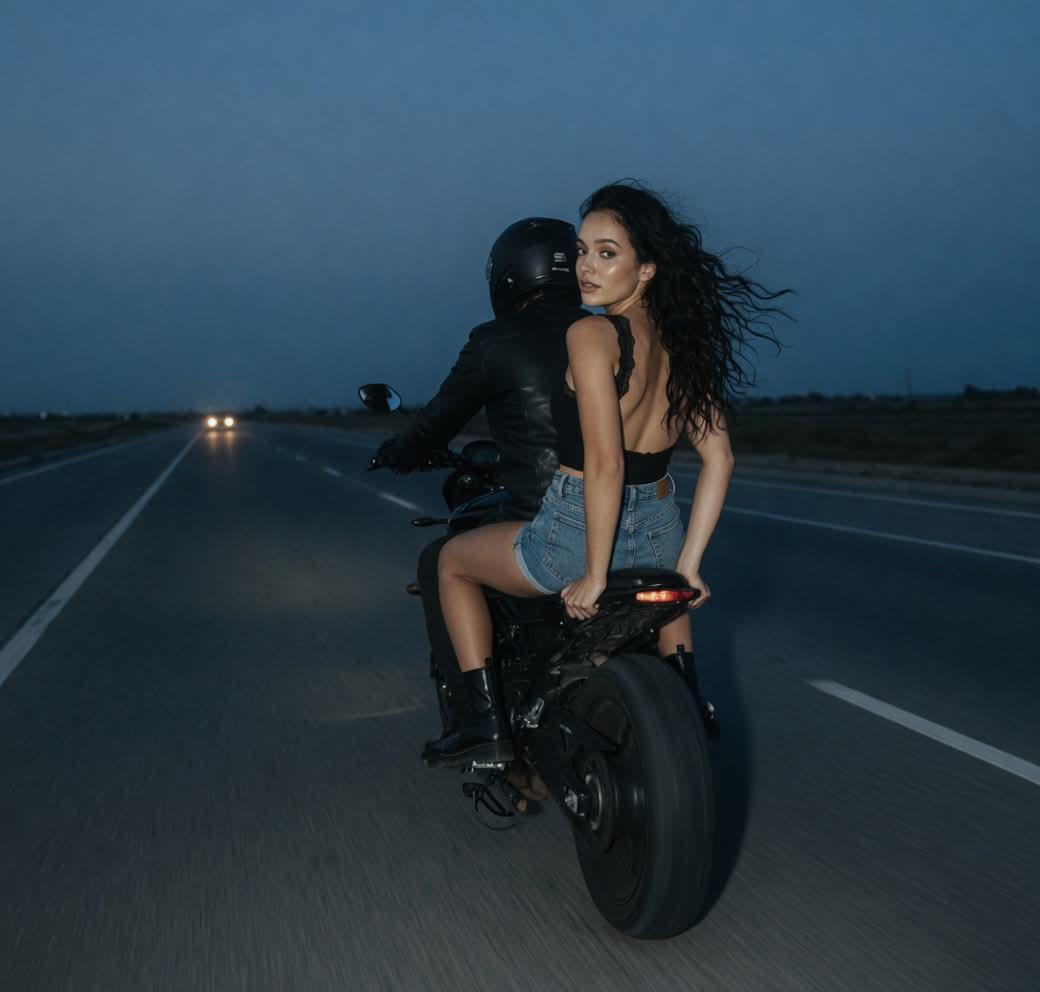 Dusk Motorcycle Duo Ride
