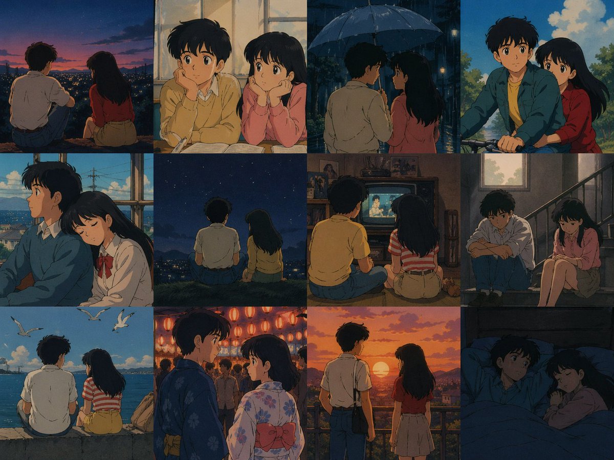 Nostalgic Anime Memory Grid