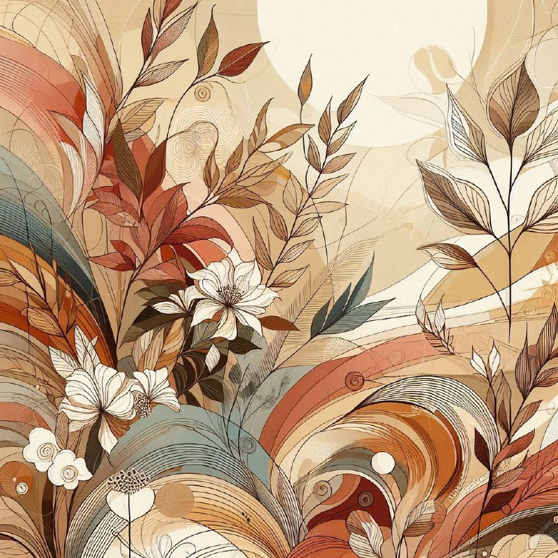 Warm Floral Abstract Blog Design With Pastoral Scenes