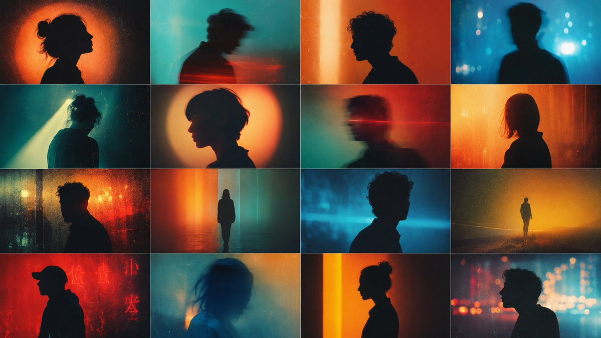 Cinematic Abstract Silhouette Grid
