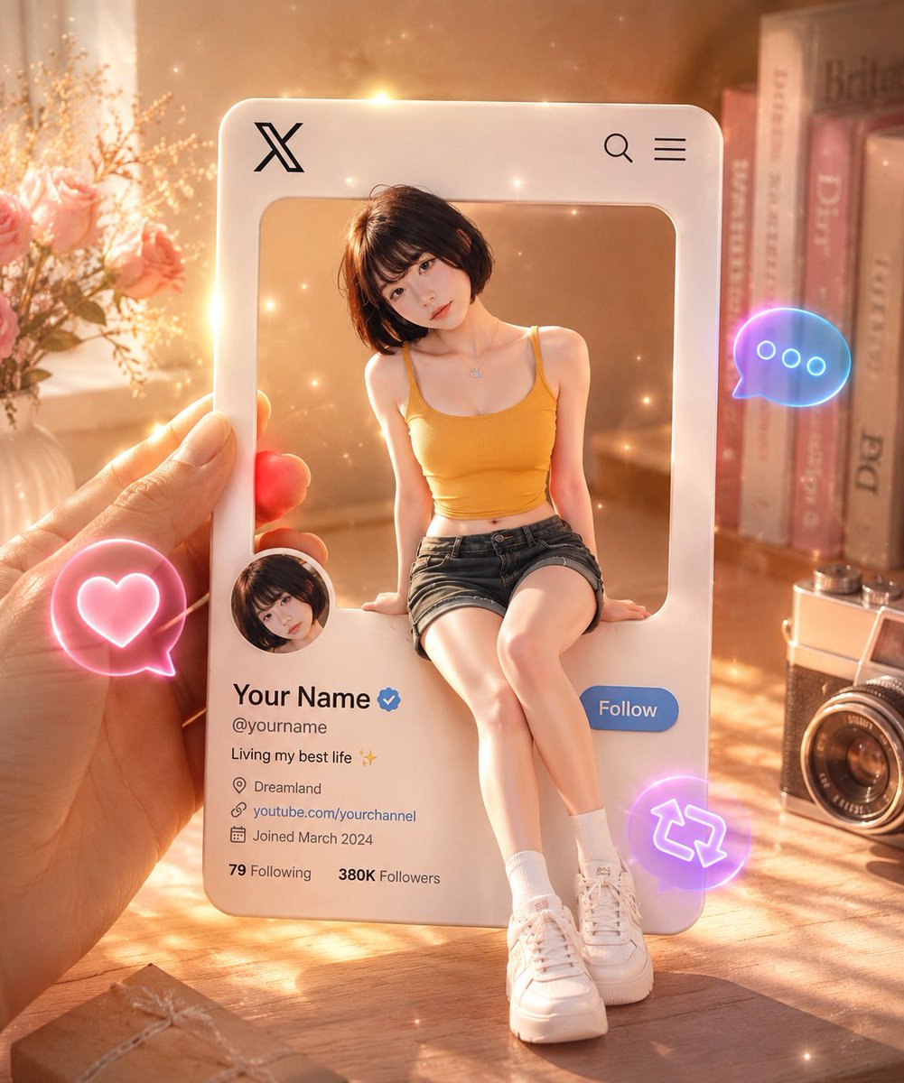 Twitter Style Girl Profile Card