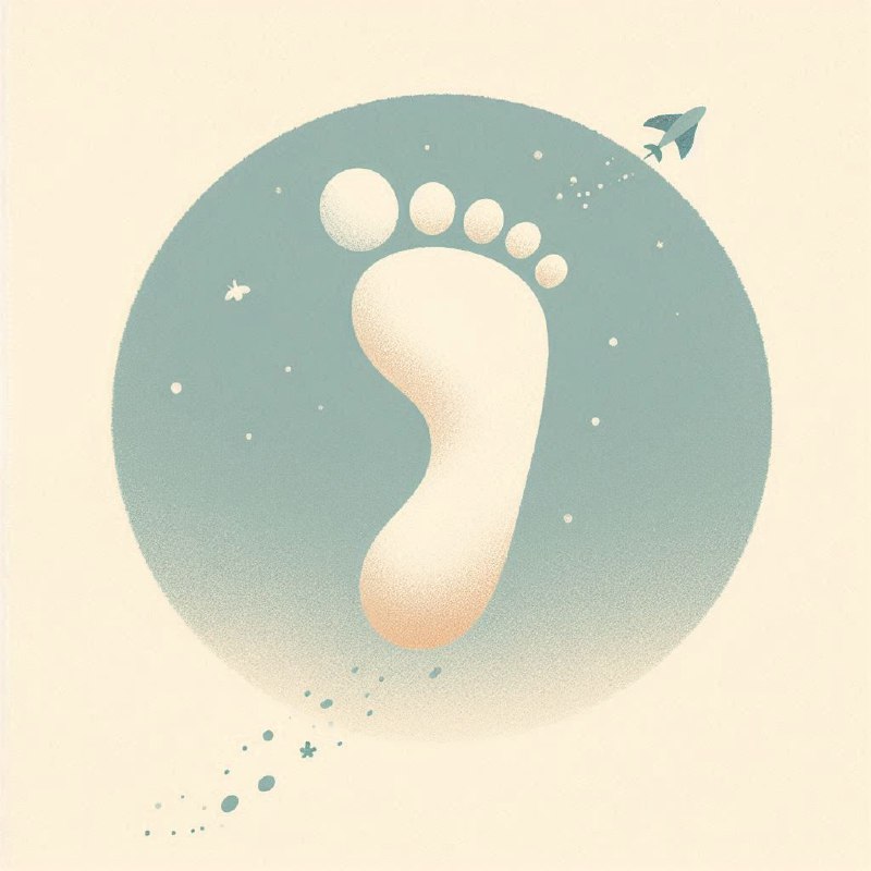 Single Footprint in Jon Klassen Children's Book Style
