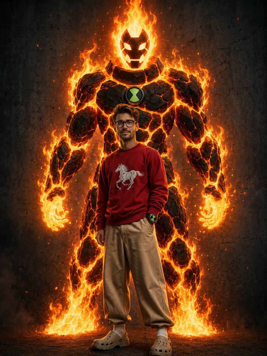 Stylish Man Meets Giant Heatblast