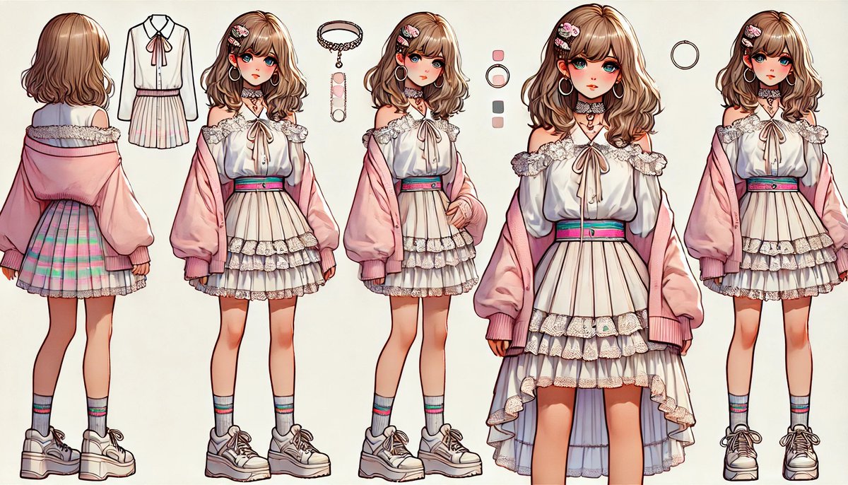Pastel Lolita Anime Fashion Sheet