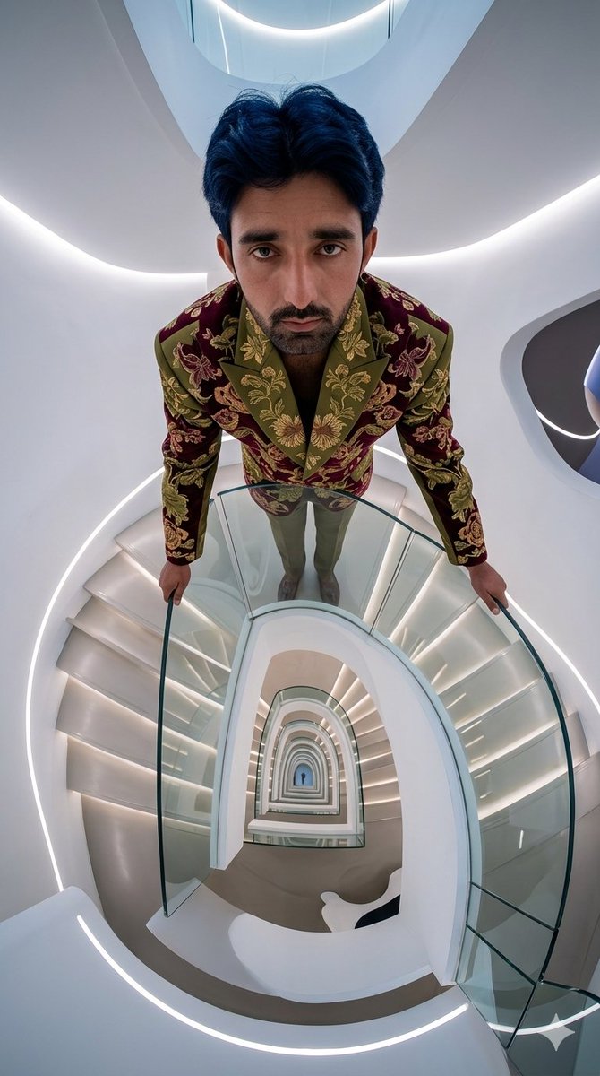 Futuristic Spiral Staircase Fashion Editorial