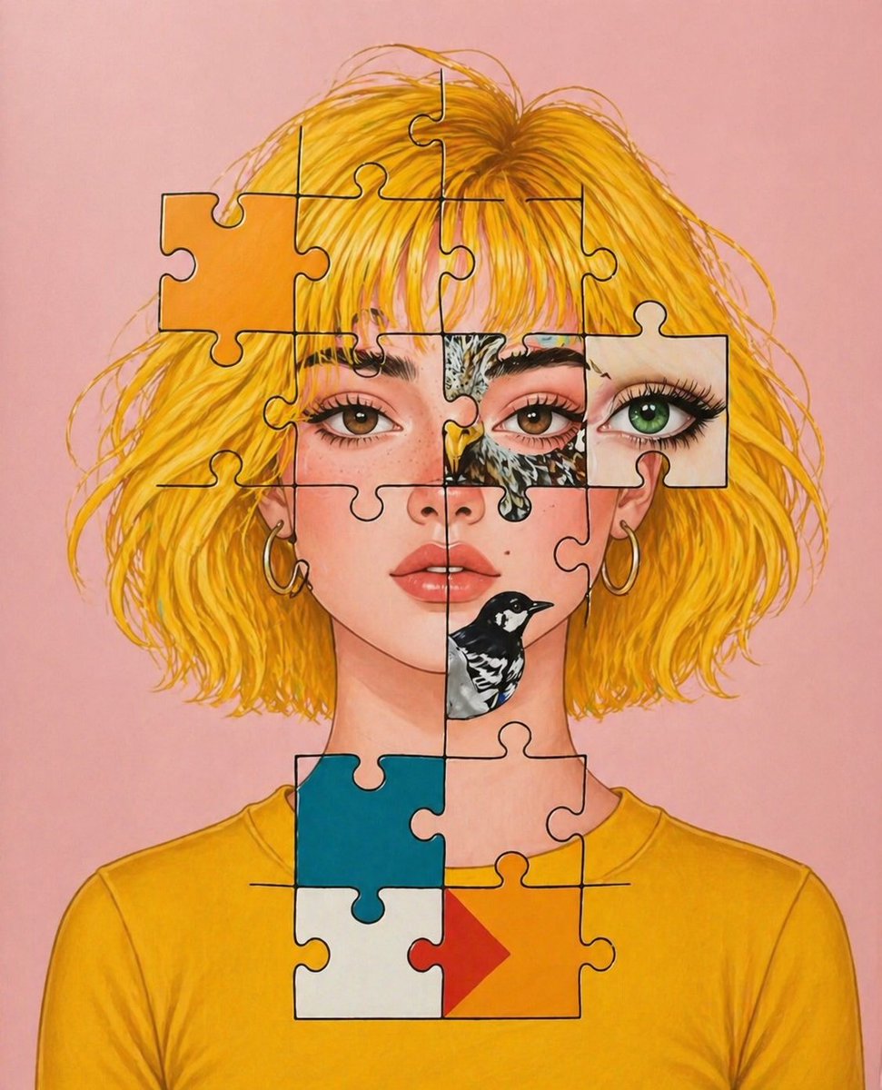 Surreal Jigsaw Puzzle Portrait Art