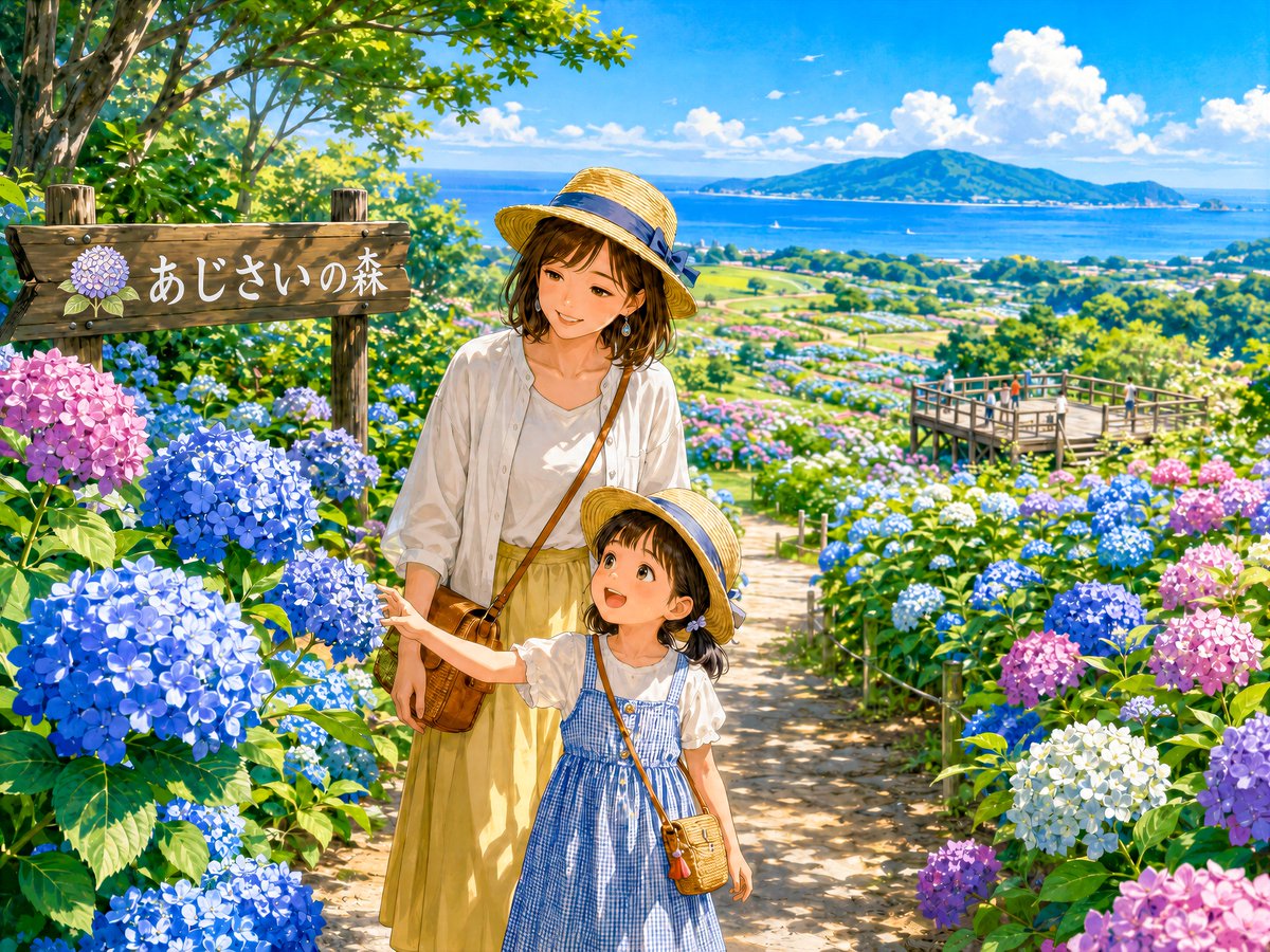 Hydrangea Garden Mother Daughter Stroll