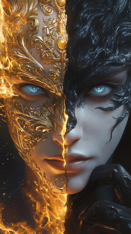 Mystical Figure with Dual Persona