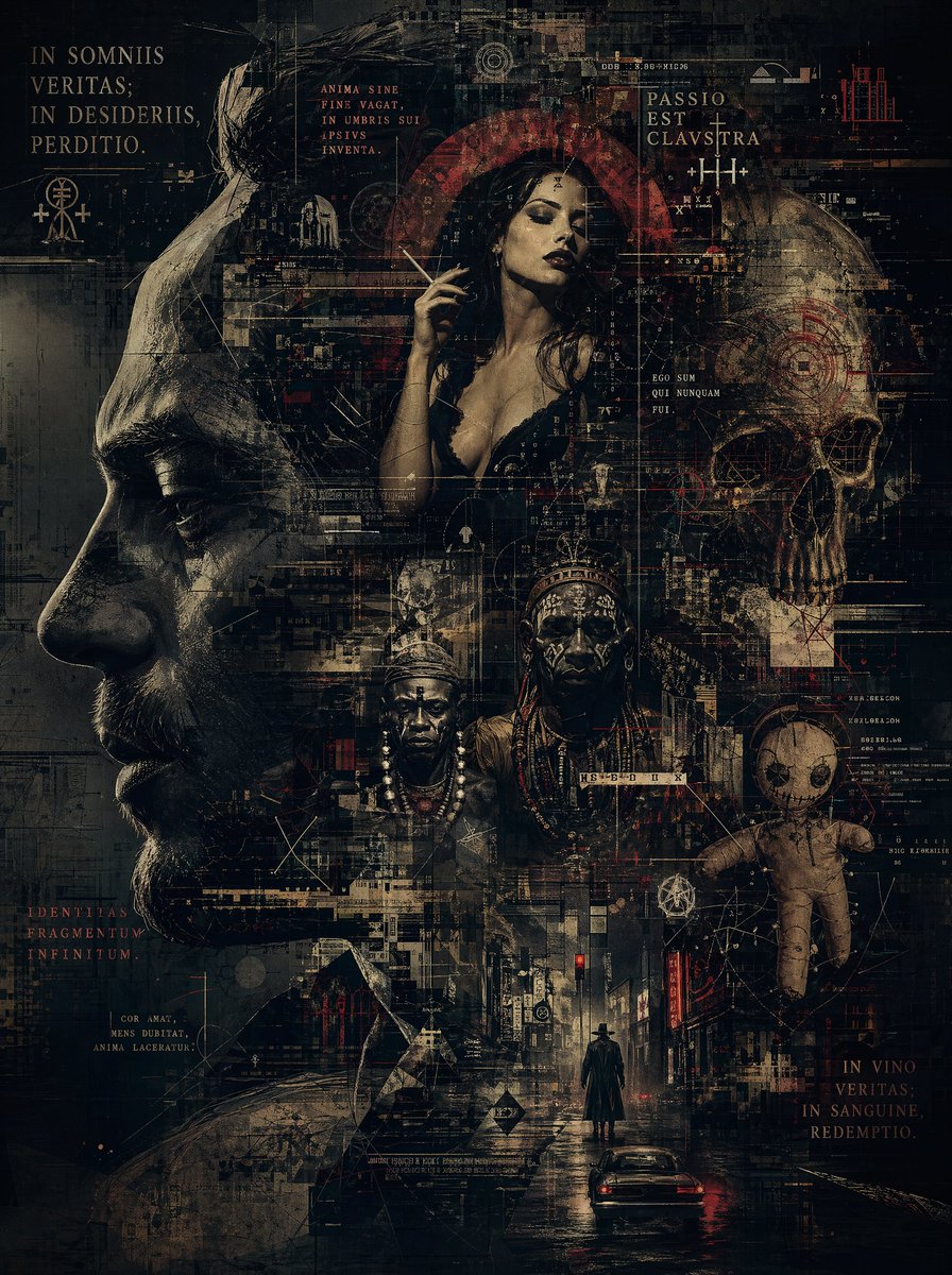 Occult Cyber-Gothic Ritual Collage Poster