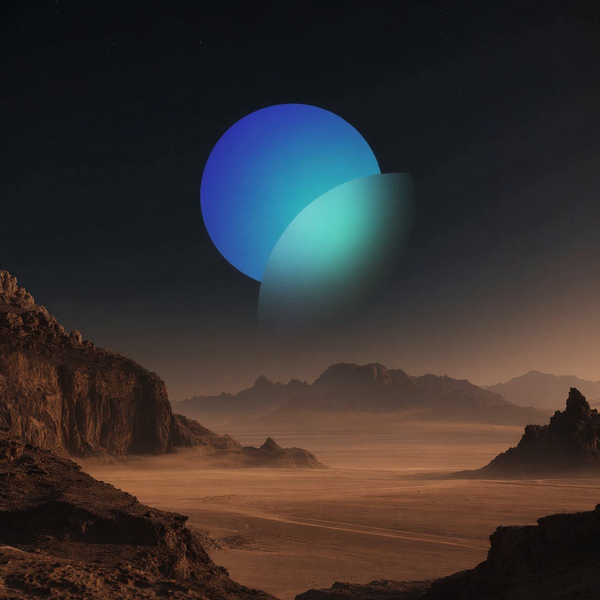 Surreal Sci-Fi Desert Twin Planets