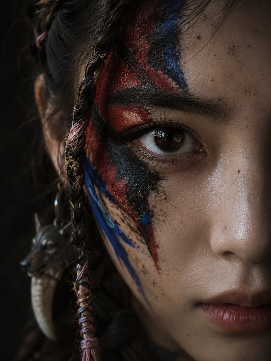 Tribal War Paint Portrait