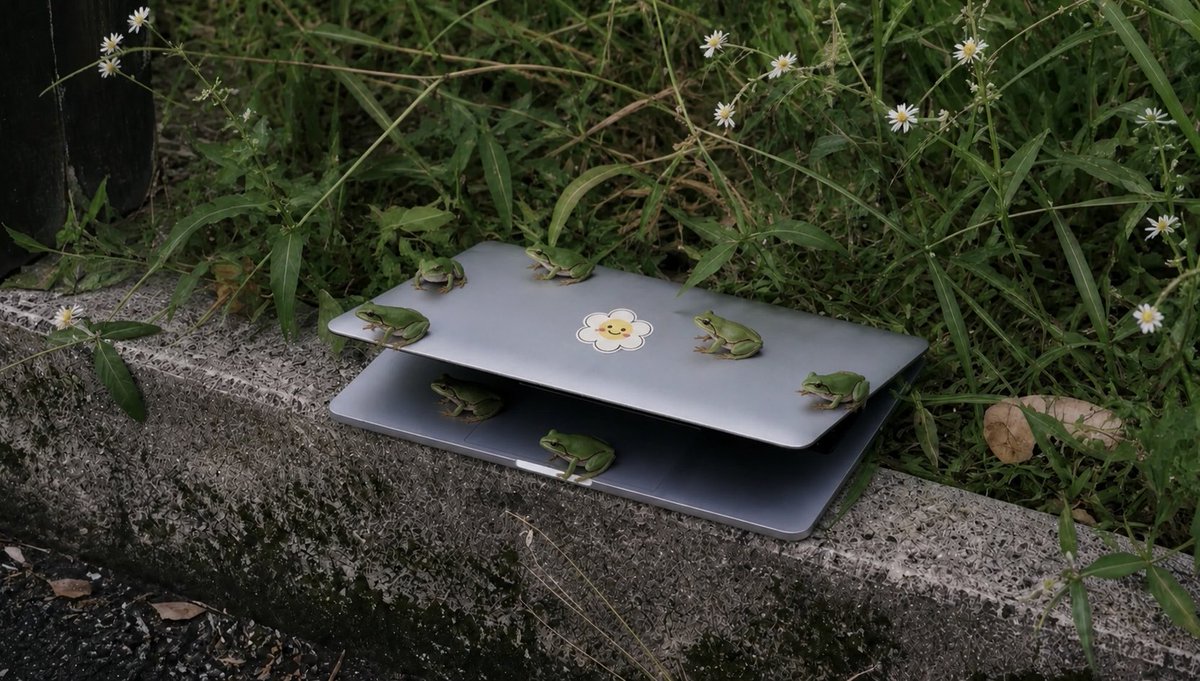Abandoned Laptop Frog Shelter