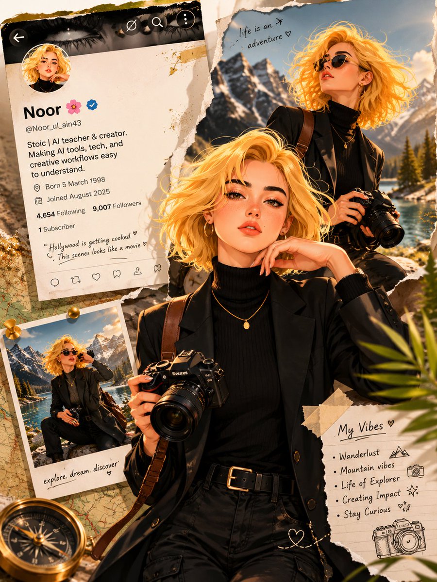 Luxury Travel Influencer Collage Poster
