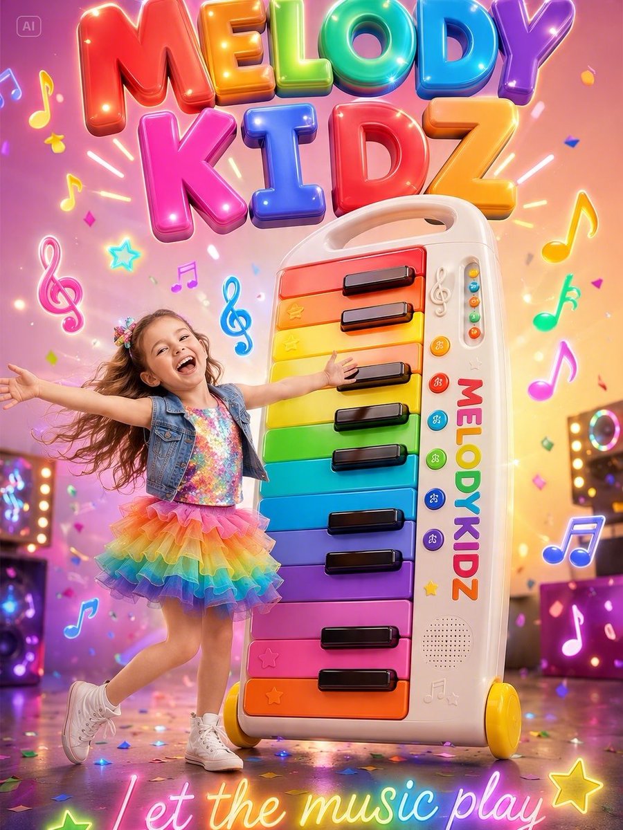 Fun Kids Musical Toy Ad Poster