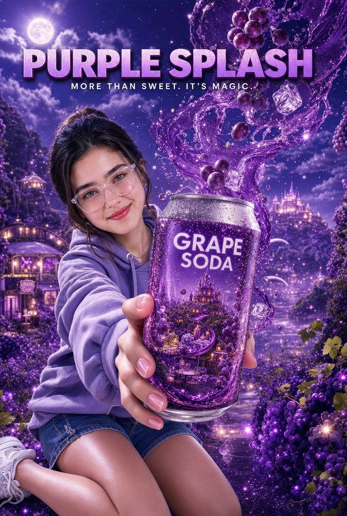 Purple Splash Magic Soda Ad