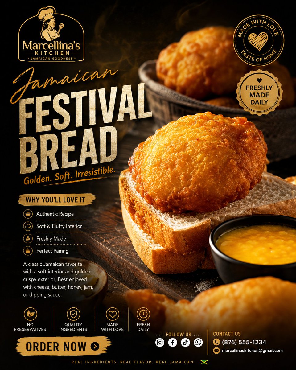 Premium Jamaican Festival Bread Poster