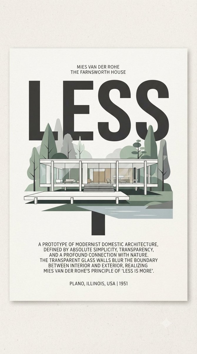 Mies Minimalist Architecture Poster