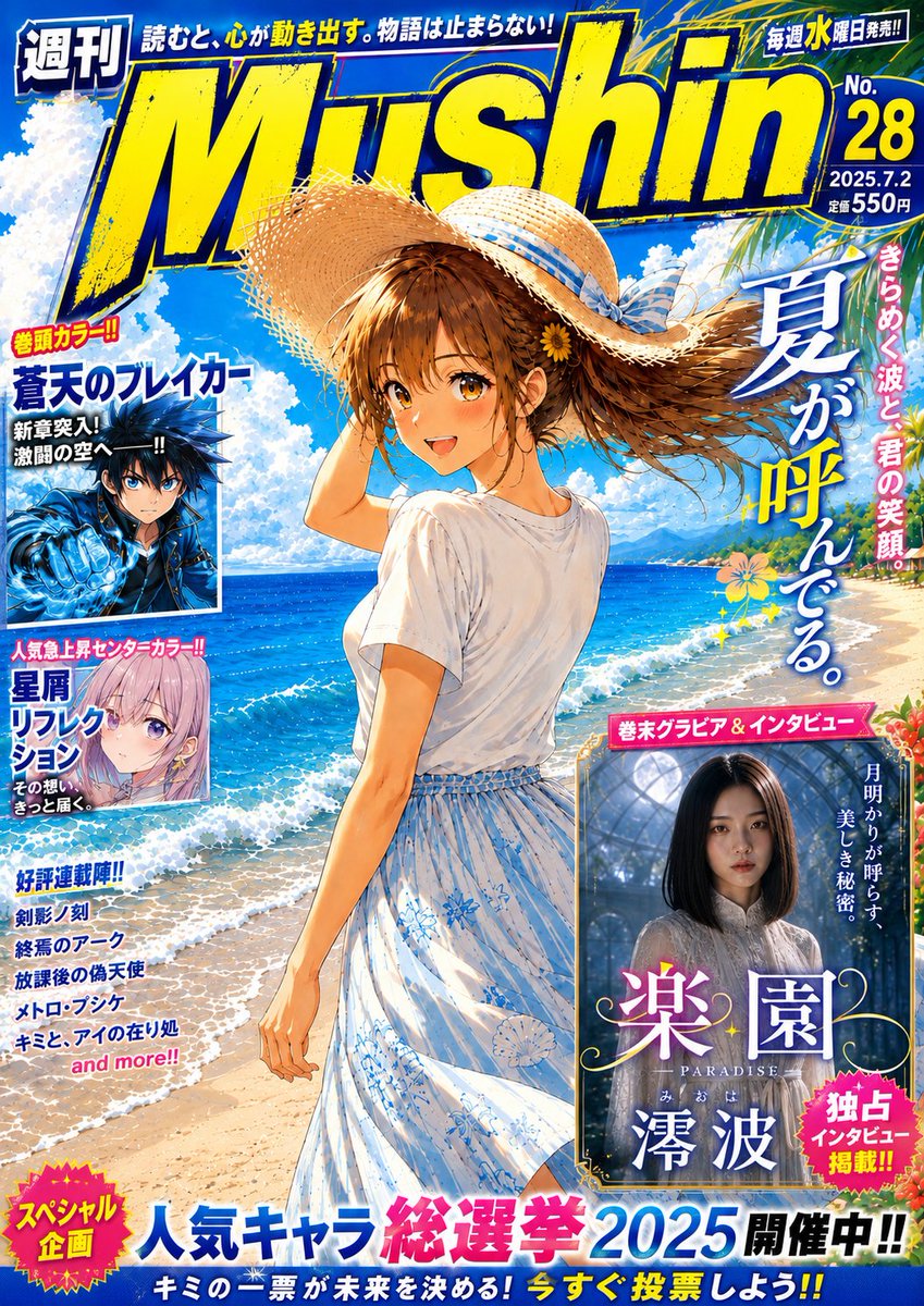 Summer Beach Manga Cover Design