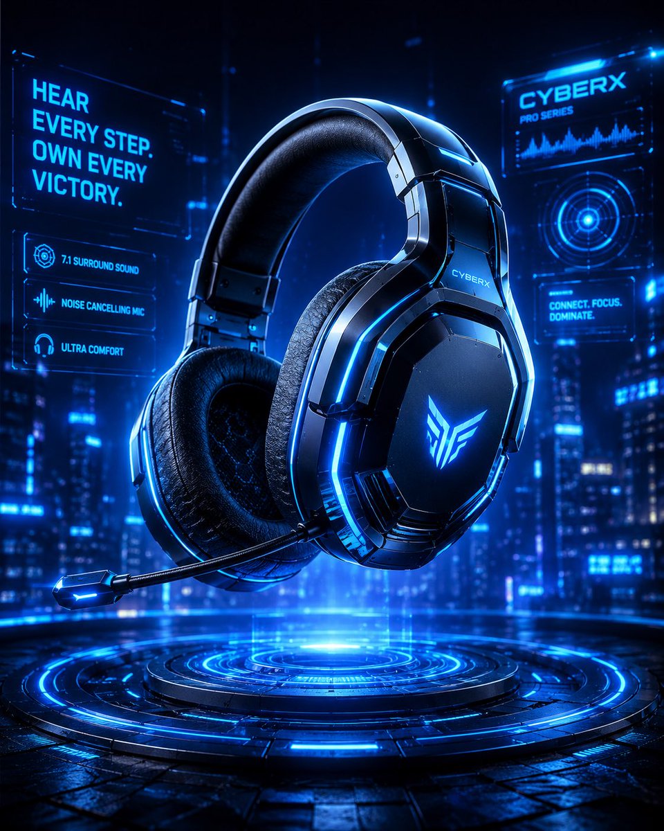 Futuristic Gaming Headset Neon Arena
