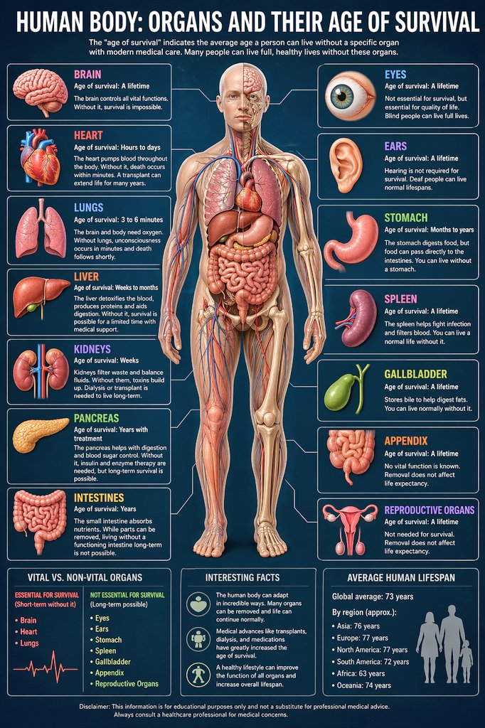 Human Organ Survival Infographic