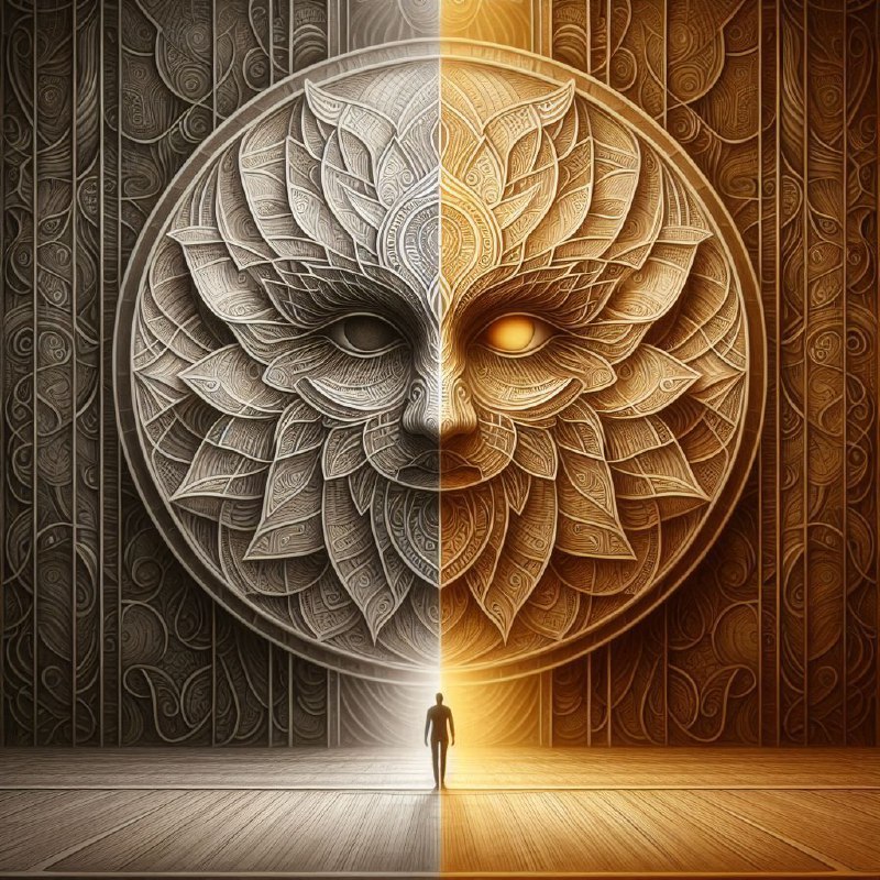 Duality of Happiness and Dissatisfaction Concept Art