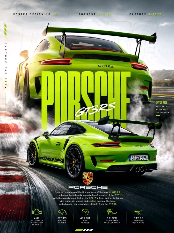 Porsche GT3 RS Drift Poster