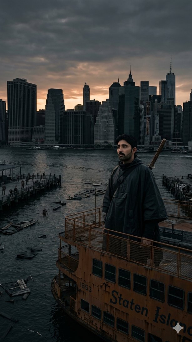 Post-Apocalyptic NYC Harbor Scene