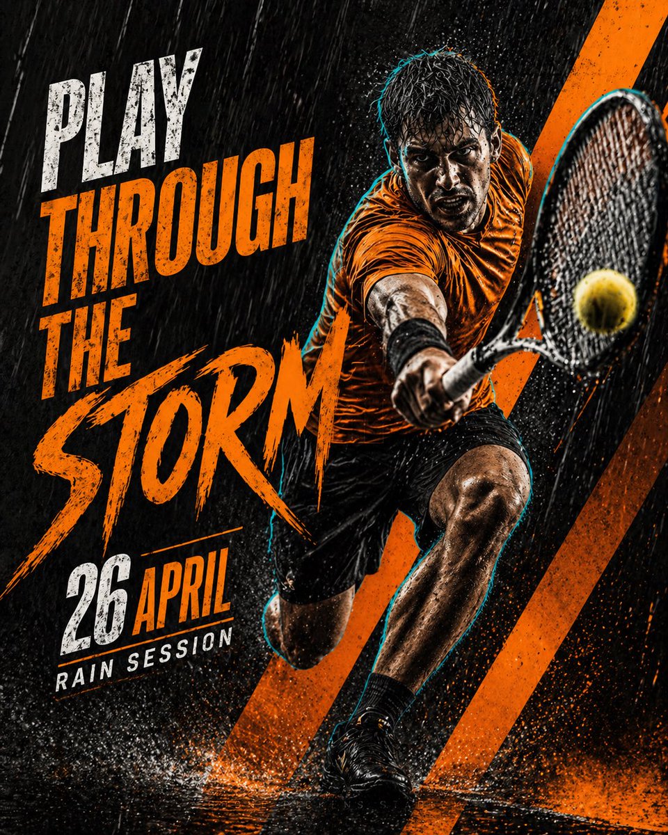 Cinematic Rain Tennis Poster