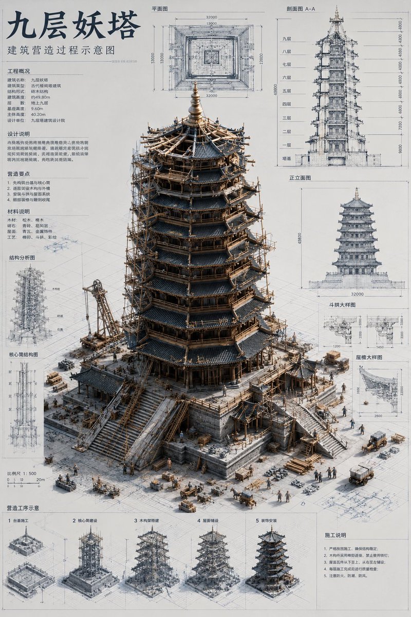 Nine-Story Tower Miniature Blueprint