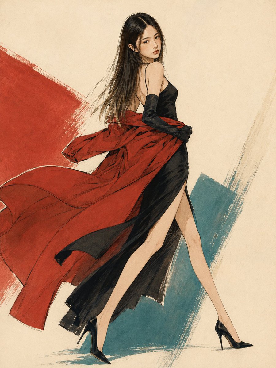 Crimson Noir Fashion Muse