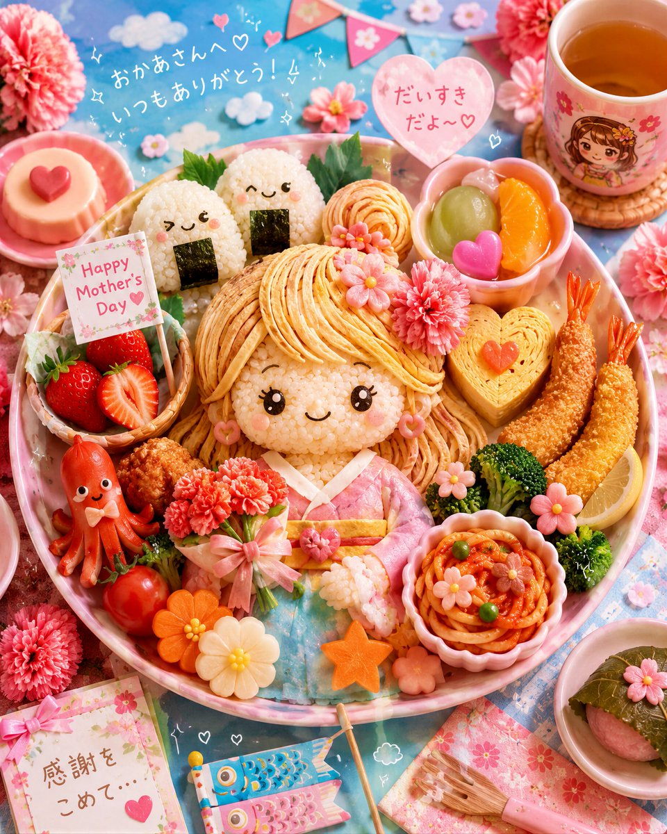 Kawaii Spring Bento Girl