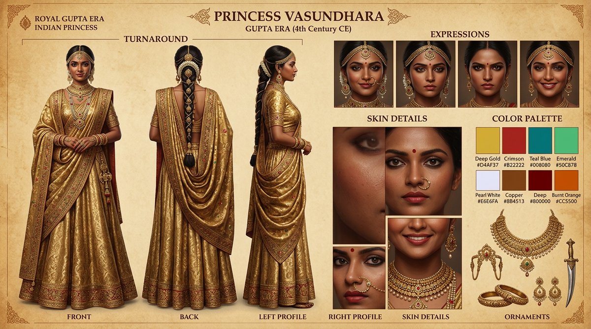 Indian Warrior Character Design Reference