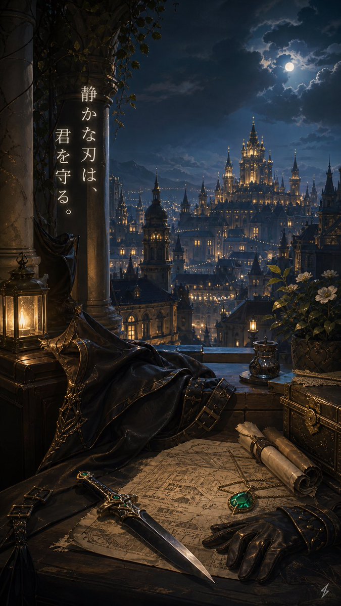 Silent Guardian's Moonlit Balcony