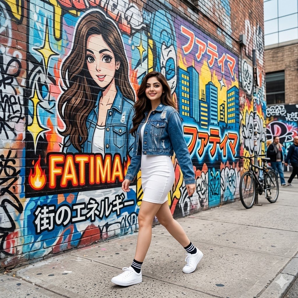 Urban Fashion Graffiti Portrait