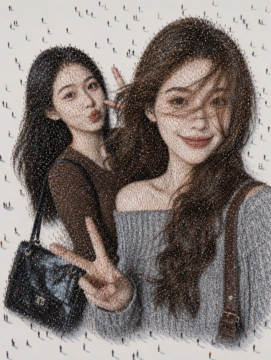 Crowd Mosaic Selfie Illusion
