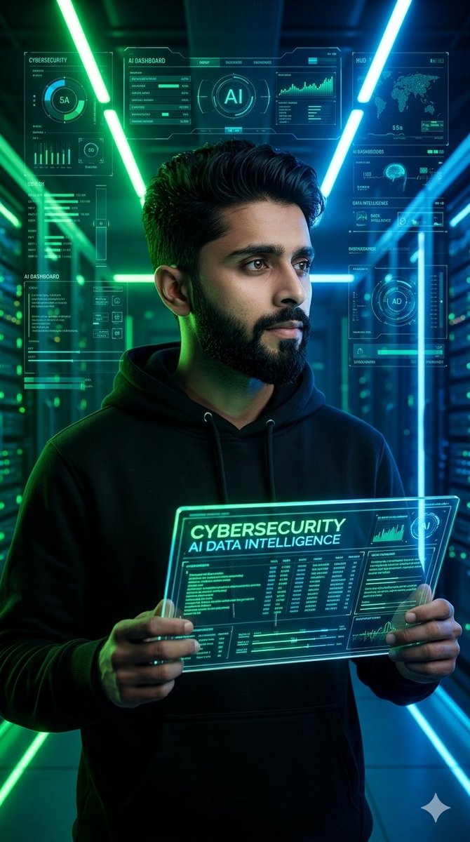 Cyberpunk AI Entrepreneur Holographic Portrait