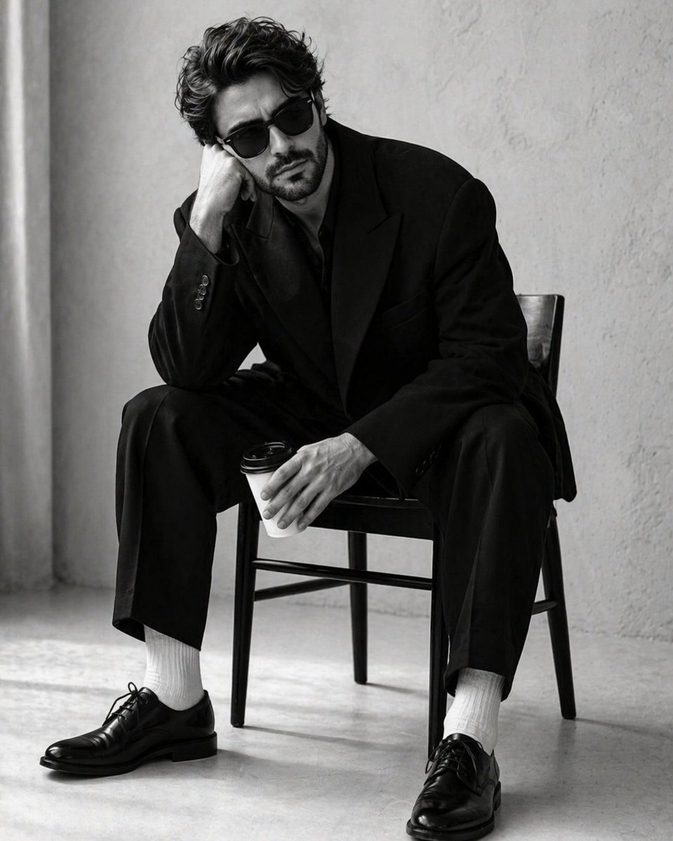 Moody Monochrome Studio Portrait